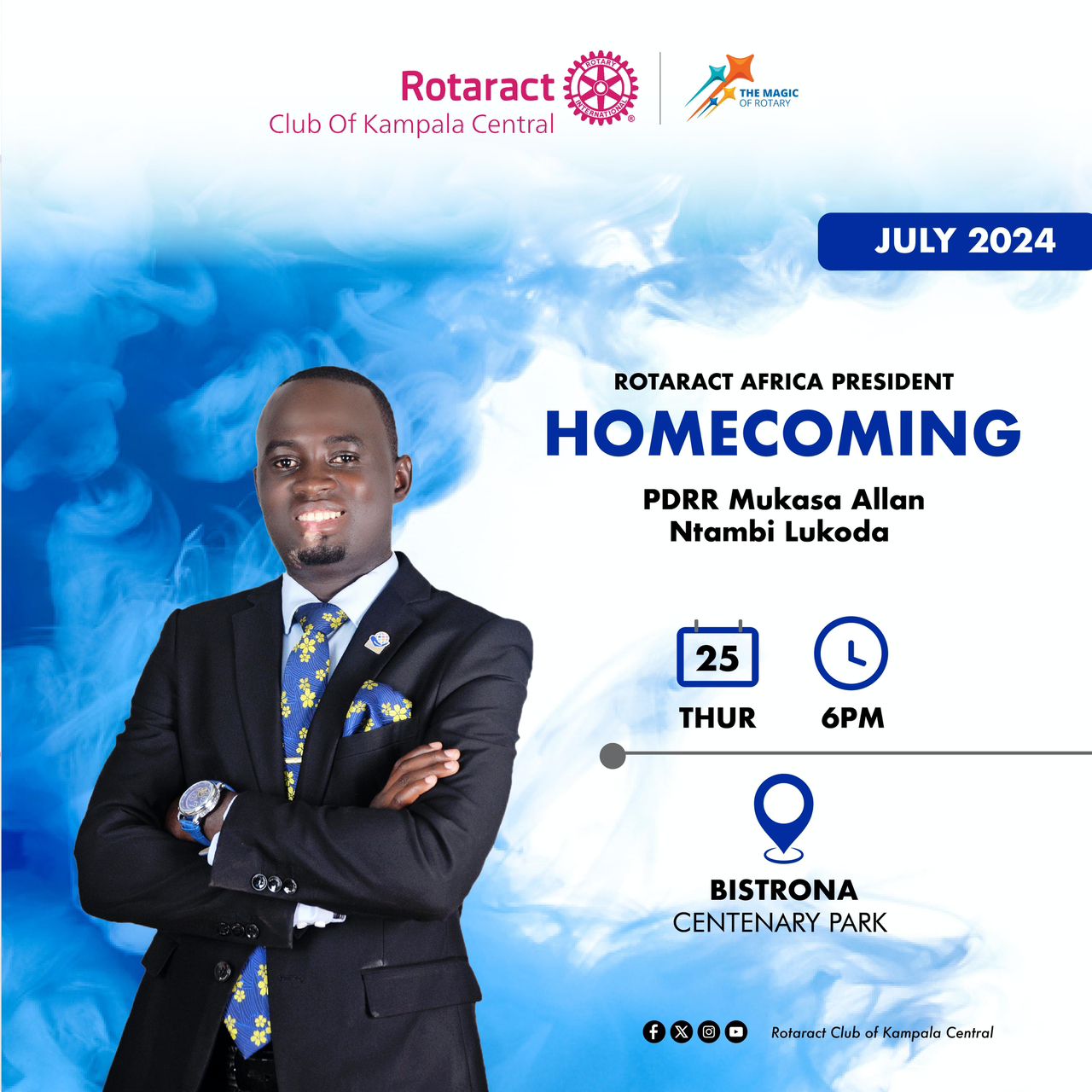 Rotaract Africa President Home Coming PDRR Mukasa Allan Ntambi Lukoda